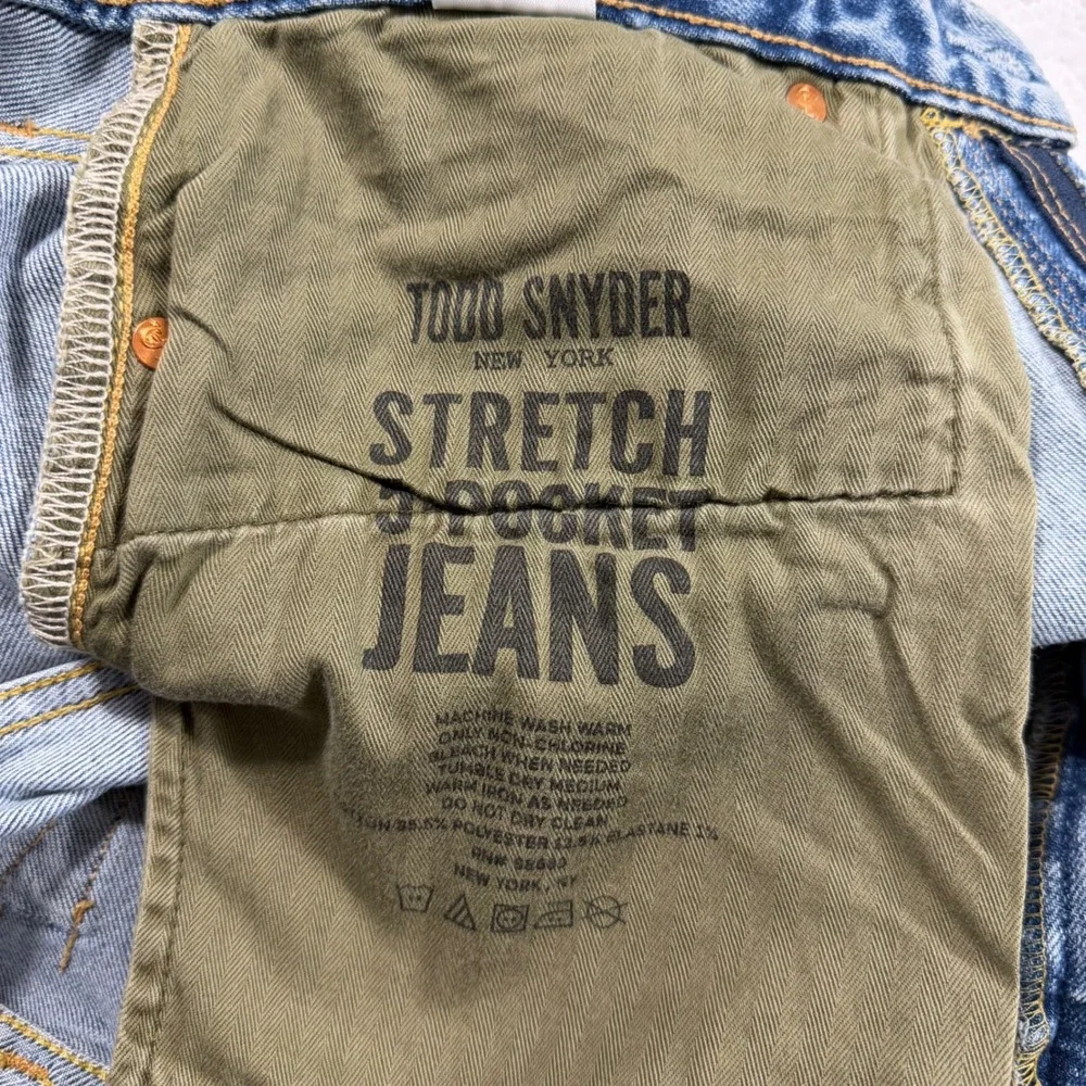 Todd‎ Snyder Slim Fit Stretch Destroyed Jeans Med Indigo 31x32 JE099457-BL43 NWT